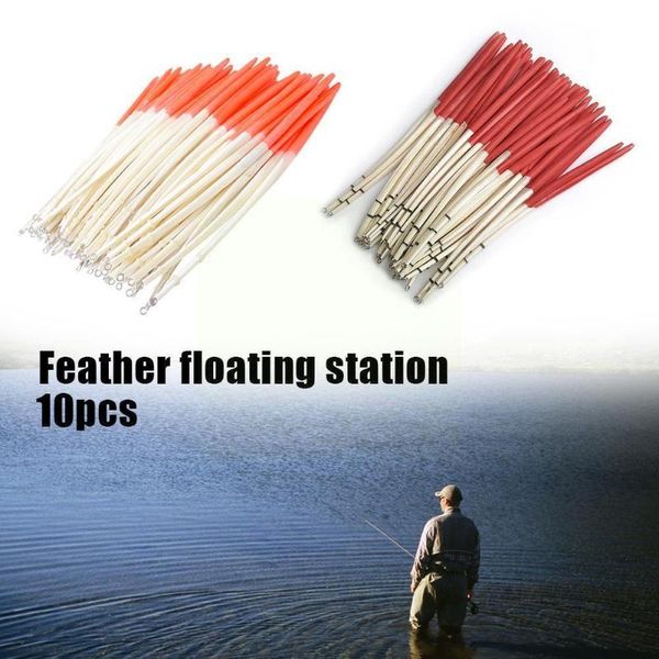 

fishing accessories 10pcs/set 2 colours peacock feather float hard tail non-plasic type with rings tool bobber for fi c4u0