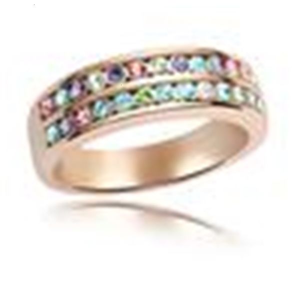 

women's crystal jewelry rose gold ring embellished with crystals from swarovski elements 4512, Golden;silver