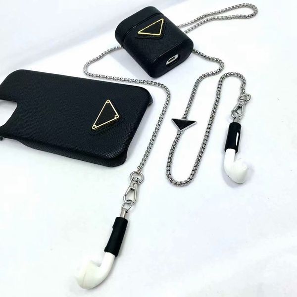 Kopfhörerkette Halskette Taschenkette Brillenkette Luxusmarke Kopfhörerpaket Buchstabe gestreift für Aripods Pro Airpods Schutz Handyhülle