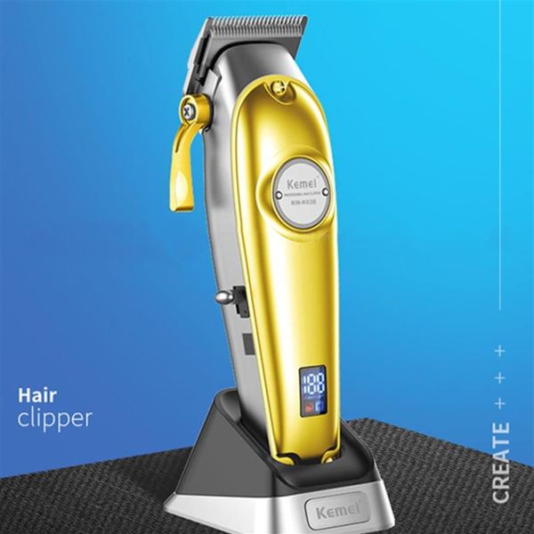 

kemei tondeuse km-53s usb hair trimmer oplaadbare olie hoofd clipper carving haar lijn witte push kapsel lcd without box a00284d