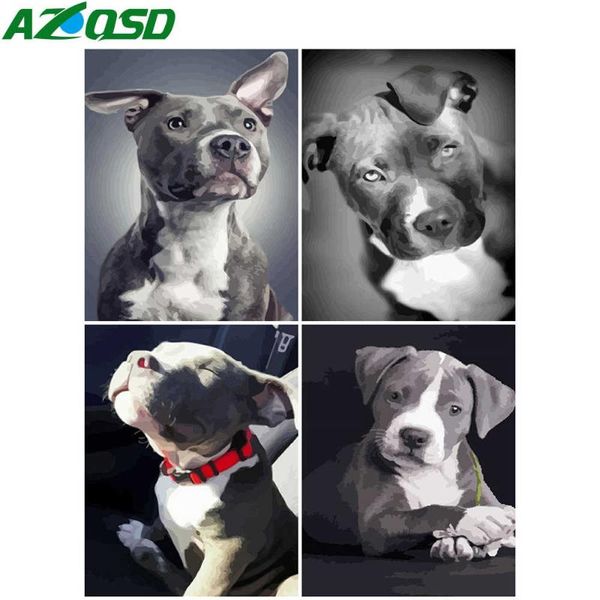 

paintings azqsd unframe coloring by numbers dog acrylic paint diy oil painting animal picture for living room home decor