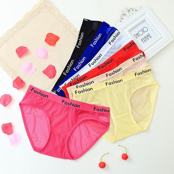 

women's panties temptation breathable mesh fabric english letters sports style ladies underwear briefs lingerie femme thongs, Black;pink