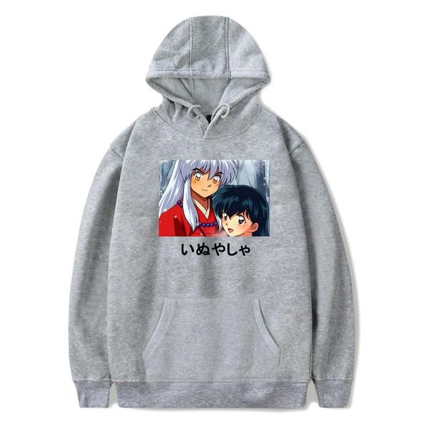

men's hoodies & sweatshirts manga inuyasha hoodie sweatshirt men/women pullovers hooded long sleeve streetwear fashion plus size regu, Black