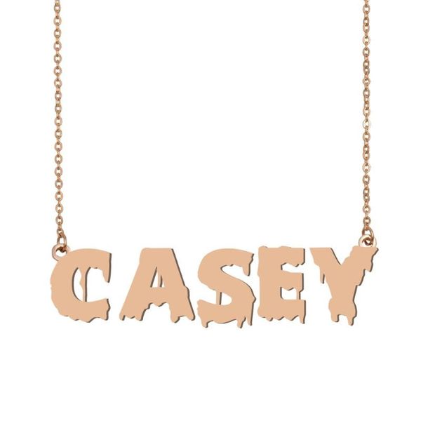 

pendant necklaces casey name necklace , cool bloody art for halloween and santa's day jewelry gift kids boys girls, Silver