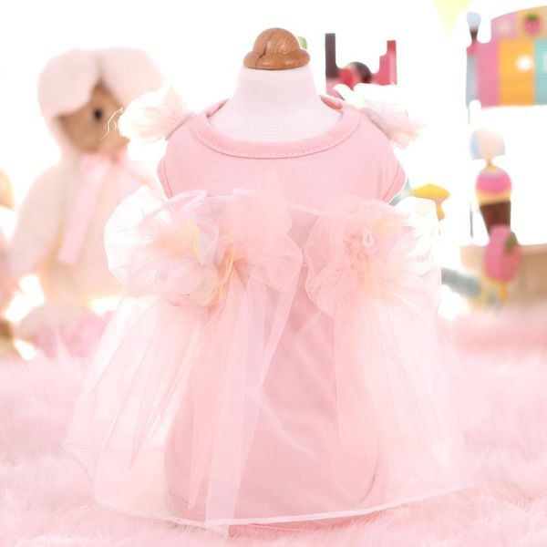 

dog apparel spring and summer est jungle little fairy design yorkshire pink yellow colors xs-xl sizes pet clothes dresses