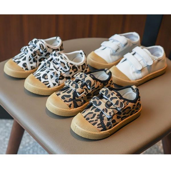 Primi camminatori Neonate Ragazzo Bambini Stampa leopardata Suola in gomma morbida Fondo Scarpe da passeggio casual di tela selvaggia