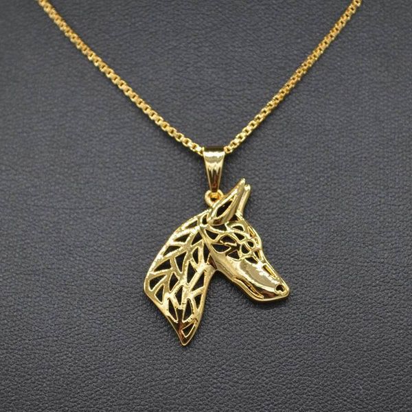 

pendant necklaces women's alloy dog lovers' doberman profile jewelry drop, Silver
