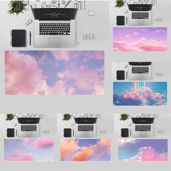 

mouse pads & wrist rests starry sky cloud pink gray lapcomputer mousepad desk table protect game office work mat pad non-slip cushion