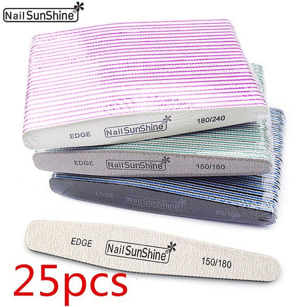 

nail files 25pcs/lot sandpaper file for gel 80/100/150/180/240 professional nails manicure double-sided art buffer