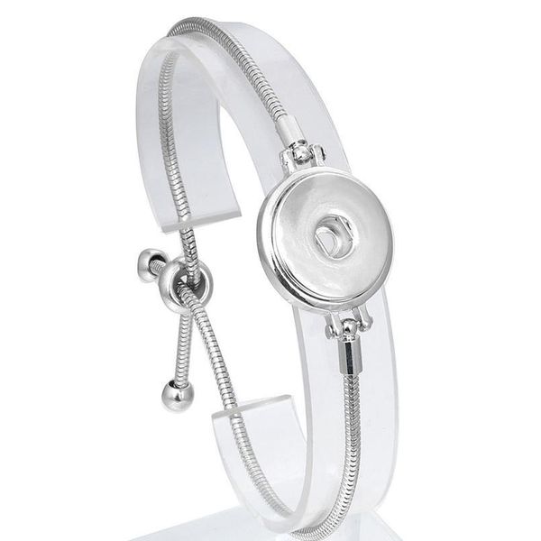 

new fashion adjustable chain bracelets metal snap bracelet fit 18mm snap buttons diy snap jewelry f jlldth, Golden;silver