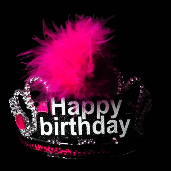 

party hats 2021 design novelty hair tiara feather stone sequin decorated lovely sweet birthday girl feature for favor