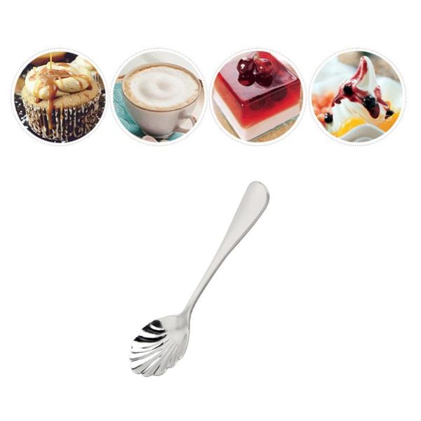 

spoons 4 pcs creative stainless steel shell shaped mixing tea dessert ice cream coffee spoon