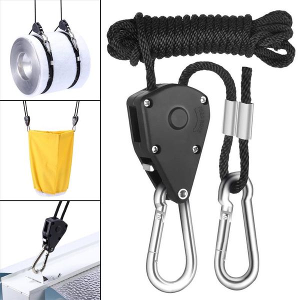

cords, slings and webbing 1 pcs 1/8 inch 8 feet long heavy duty adjustable rope clip hanger 150lb capacity &t8