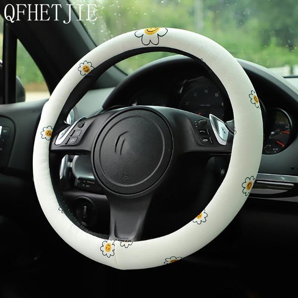 

steering wheel covers qfhetjie car cover sunflower ice silk handlebar four seasons universal fashion small fresh 1