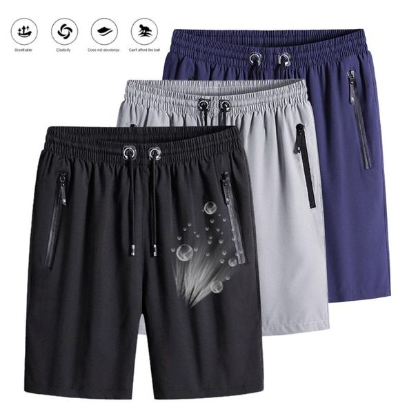 

men's shorts men casual summer pockets fifth pants loose beach riding enduro short quick-drying sports swimming trunks, White;black
