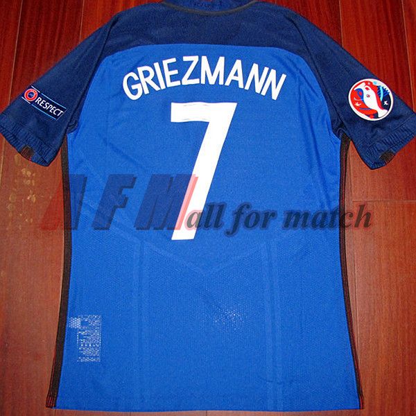 

ec fr 2016 final match worn player issue home pogba griezmann football custom name number patches sponsor, Black