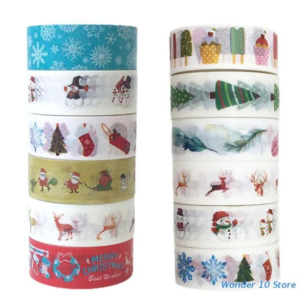 

wall stickers 6rolls christmas holiday washi tape diy scrapbooking masking adhesive paper