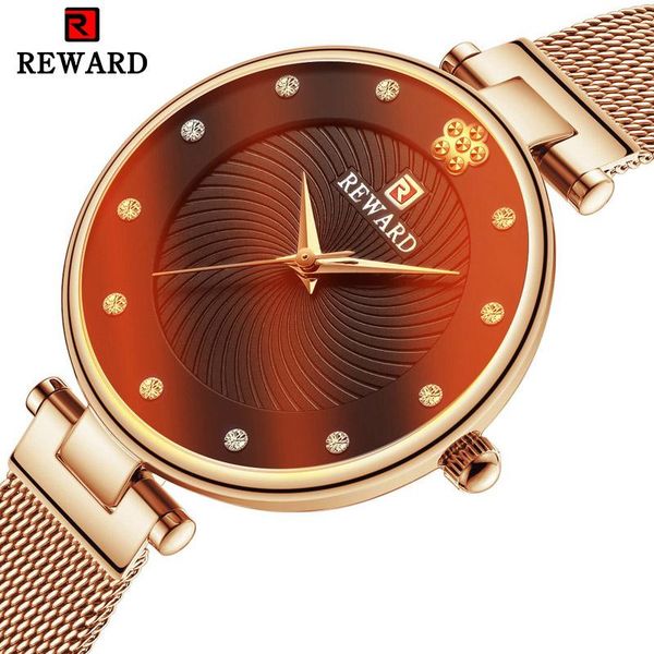 

wristwatches reward color bright glass women watches elegant fashion small dial clock women's drop, Slivery;brown