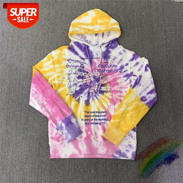 

heavy fabric online ceramics flowers tie dye hoodie men women 1:1 hooded loose pullover #wd0s, Black