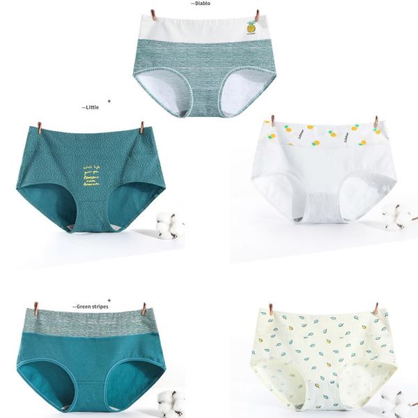 

women's panties waist underwear for girls breathable women cotton high seamless briefs cute lingerie xxl 4pcs/set, Black;pink