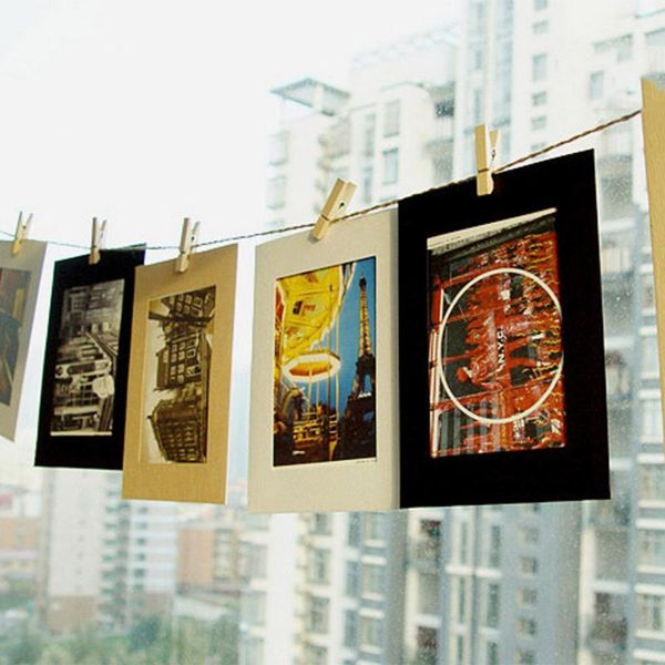 

frames 10 pcs 3in combination paper frame with clips diy kraft picture hanging wall pos rope home decoration #t2p