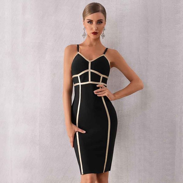 

black striped strap bandage dress women sleeveless neck elegant night lady summer dresses 2021 te7n, Black;gray