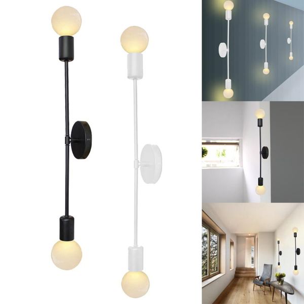 

wall lamp retro industrial iron double head led light bedside lights for living room bedroom bar aisle lighting decor e27