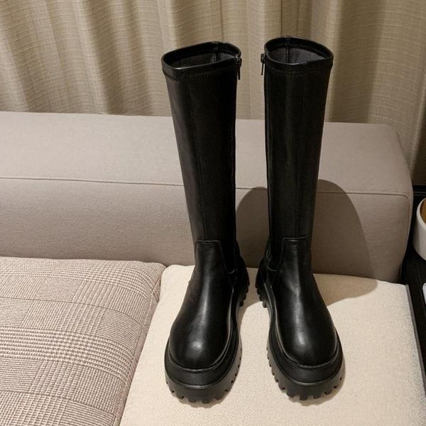 

boots fashion women winter heels quality long comfort, Black