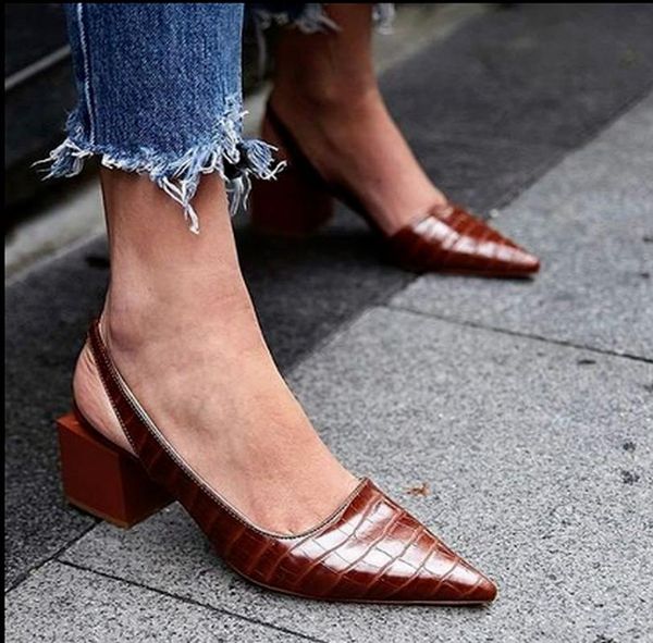 

sandals women summer mid heels shoes woman leather party pointed fashion crystal sandalias mujer sapato feminino sa0622, Black