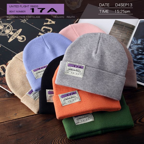 

female autumn and winter thickening warm knitted hat korean style versatile ins patch couple woolen cap fashion trendy no. 5, Blue;gray