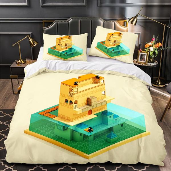 

bedding sets voxel-cube set single twin full  king size game layout bed aldult kid bedroom duvetcover 3d anime 030