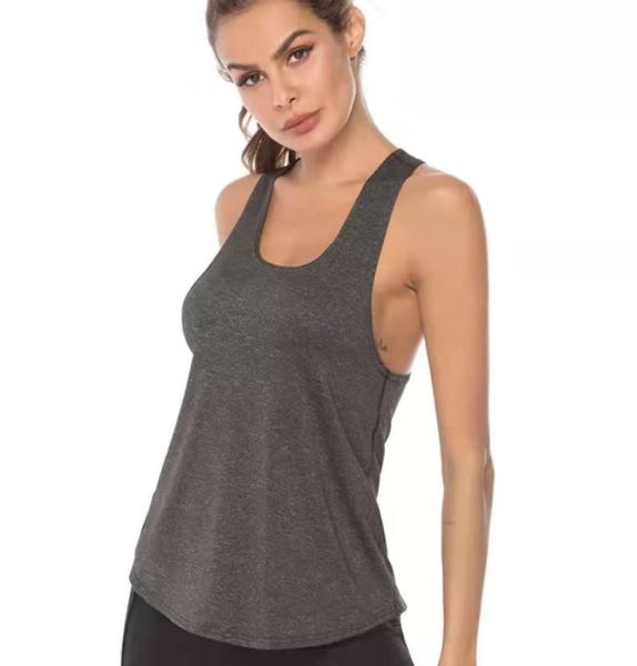 

2021quick dry cation ventilation open shoulder yoga fitness running vest0460, White;red