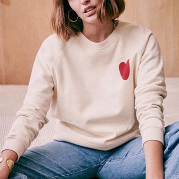 

2021 new red heart printed sweatshirt women autumn winter casual o neck long sleeve cotton pullover streetwear vintage jumper mujer 35vr, White