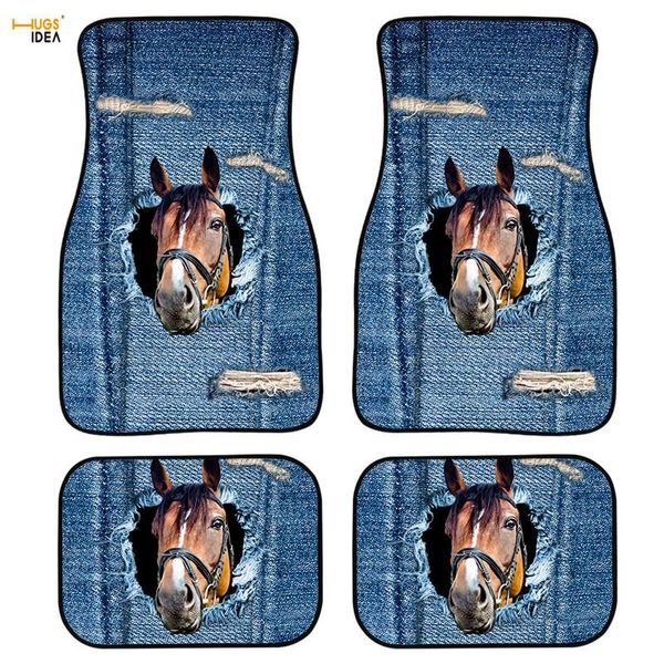 

carpets no slip rug denim 3d horse pringting auto fit floor mats keep your car floors cleancar interior decorative dust proof
