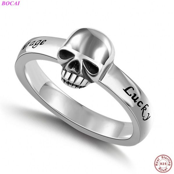 

2021 original design solide s925 sterling new fahsion men's retro skull head popular thai sier male ring bpb2, Silver