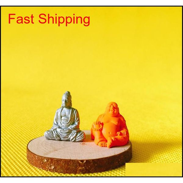

new~1pcs buddha statue/fairy garden gnome/moss terrarium home decor/crafts/bonsai/bottle garden/mi jlleds otsweet, Silver