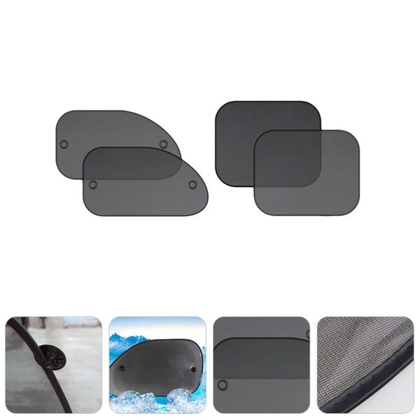 

car sunshade 1 set 4pcs universal window sun shade uv rays protector (black)