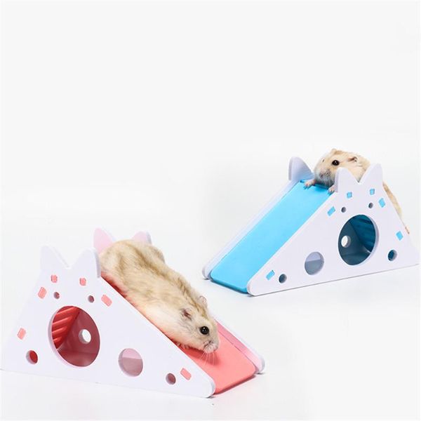 

small animal supplies cute hamster exercise toy hideout wooden house with ladder slide guinea pig cage animals accessories