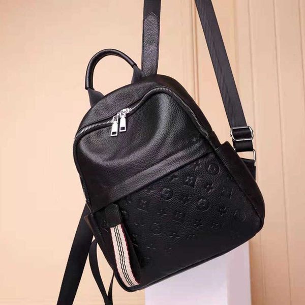 

luxury handbags first layer cowhide embossed 2021 leather bag leisure versatile women's backpack trend 8621