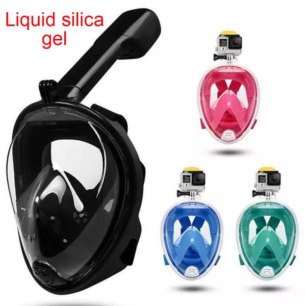 

full face anti-fog snorkel mask breathe scuba dry diving mask