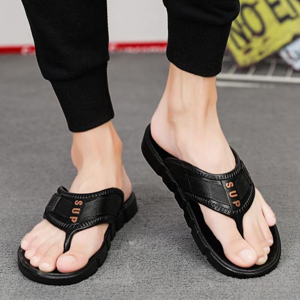 

slippers harogate summer men flip flops comfotable beach sandals outdoor anti-slip slides zapatos hombre casual shoes 2021, Black