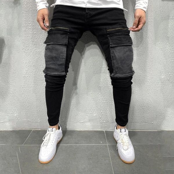 

men's jeans 2021 european size fashion gray slim, Blue