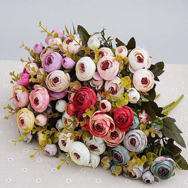 

decorative flowers & wreaths ramo de novia rosas tÃ© para navidad, hogar, boda, aÃ±o nuevo, decoraciÃ³n plantas falsas, flores artificiales, 10