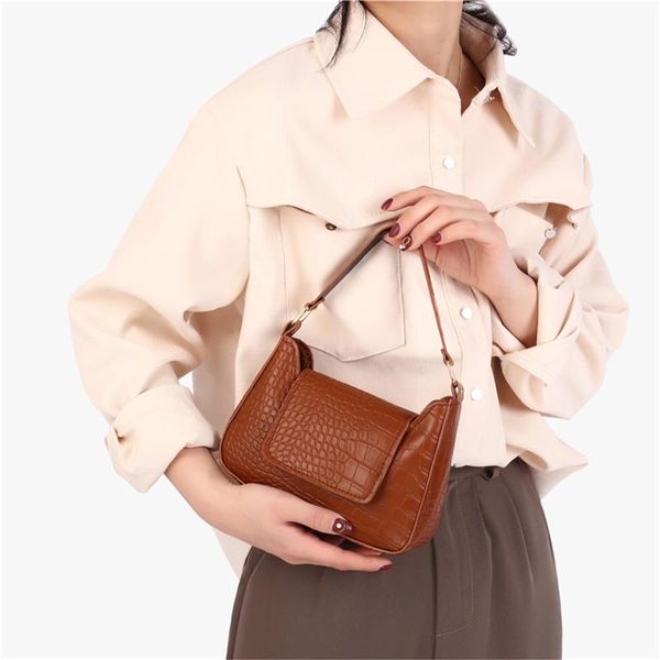 

shoulder bags leather handbag fashion shopping bag retro totes soft female solid color small #bl3