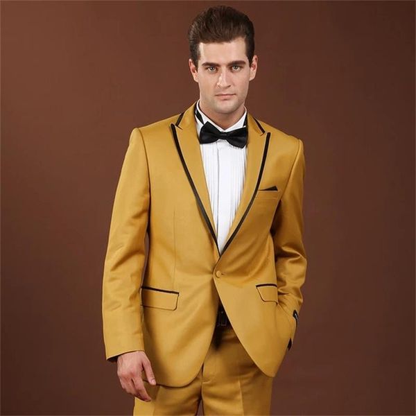 

men's suits & blazers 2 piece slim fit suit custom with trousers singer ball smoking wedding dress (jacket +, White;black
