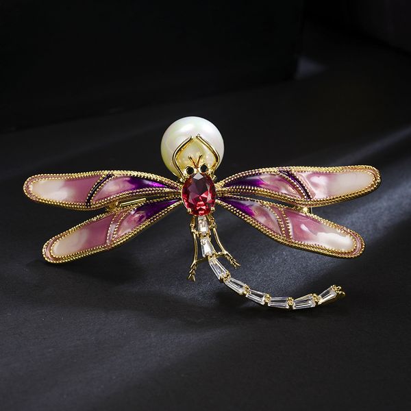 

red trees brand dragonfly for women fashion enamel brooch pins jewelry whole year gift, Gray