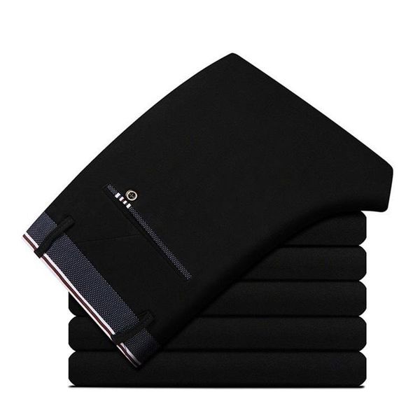 

men's suits & blazers spring autumn mens business suit pants male summer thin formal solid long dress straight baggy office trousers dr, White;black