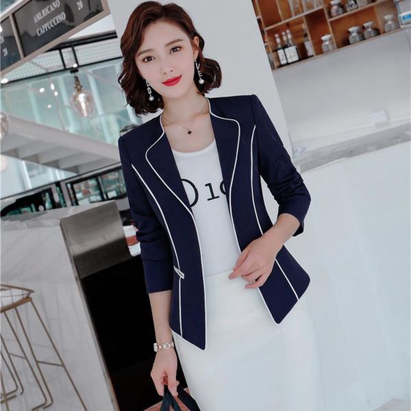 

women's suits & blazers blazer women single button full sleeve jacket fashion work wear keep slim office lady elegant coat outwear 2021, White;black