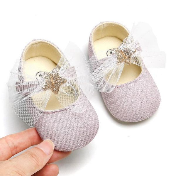 

first walkers baby girl shoes bow shiny star princess soft sole born prewalker