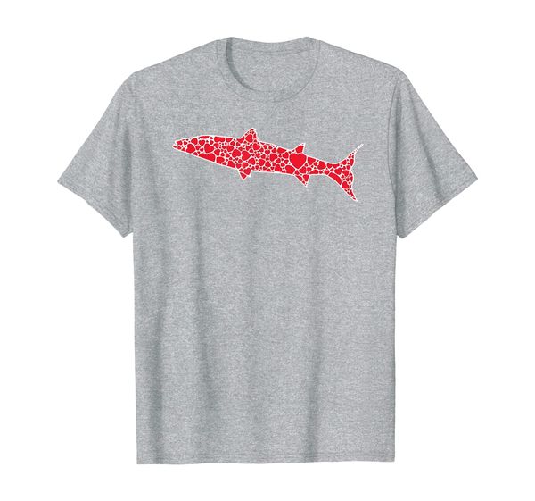 

barracuda hearts valentine's day marine fish lover girl gift t-shirt, White;black